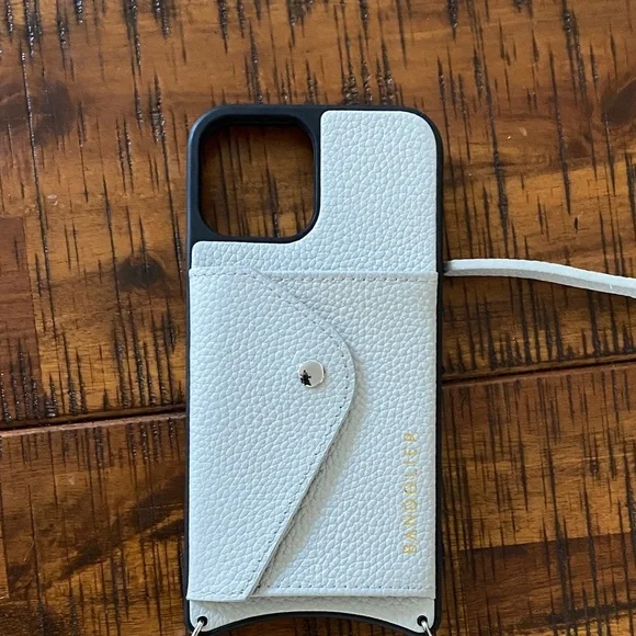 Bandolier Light Gray Leather Phone Case - Picture 6 of 6